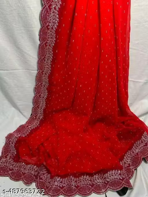 Diamond work Traditional Fancy Saree