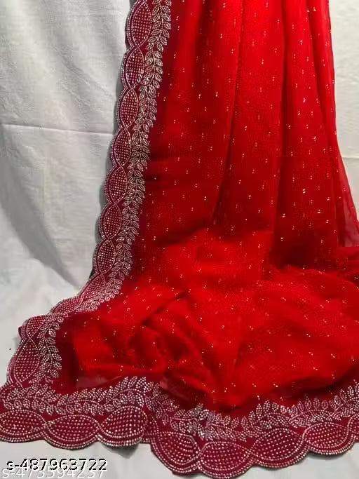 Diamond work Traditional Fancy Saree